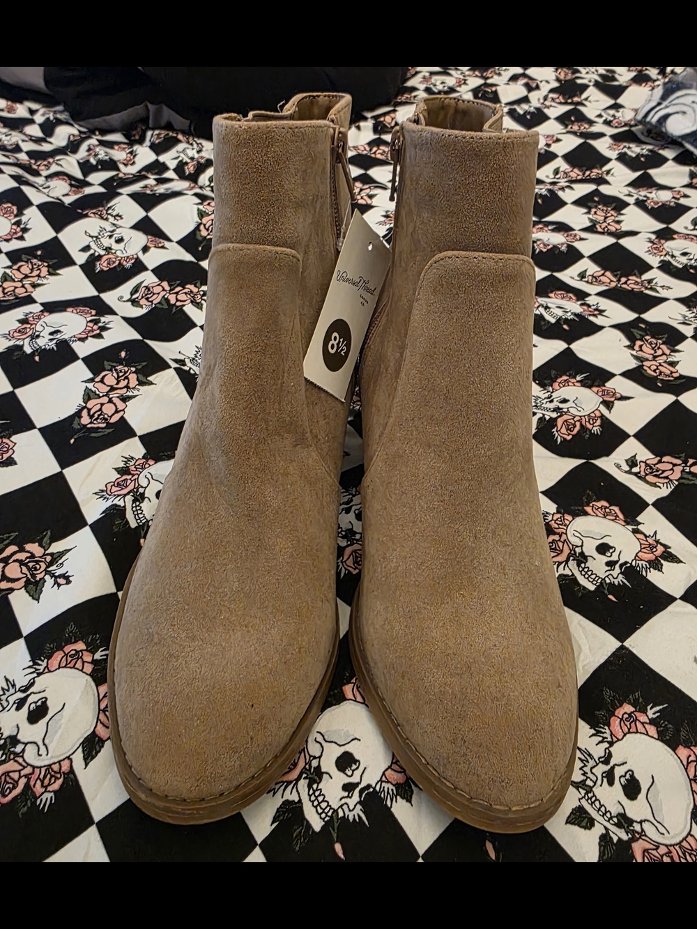 Universal Thread Tan Suede Ankle Booties